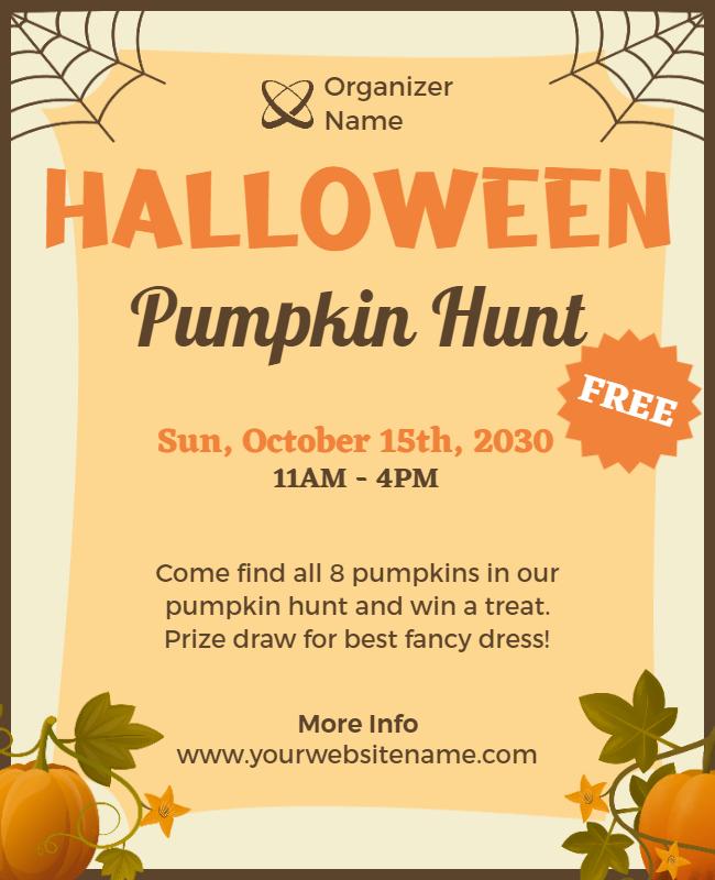 Halloween Pumpkin Hunt Event Flyer Template