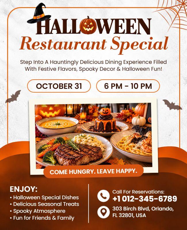 Halloween Restaurant Special Event Flyer Template