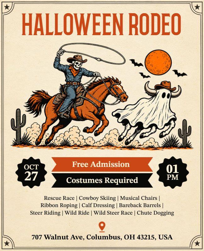 Halloween Rodeo Event Promotional Flyer Template