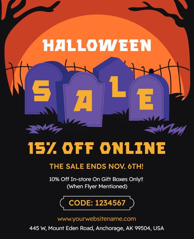 Halloween Sale Discount Promotion Flyer Template