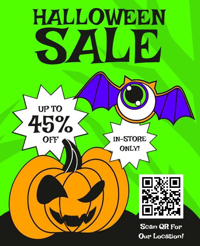 Halloween Sale Promotional Flyer Template
