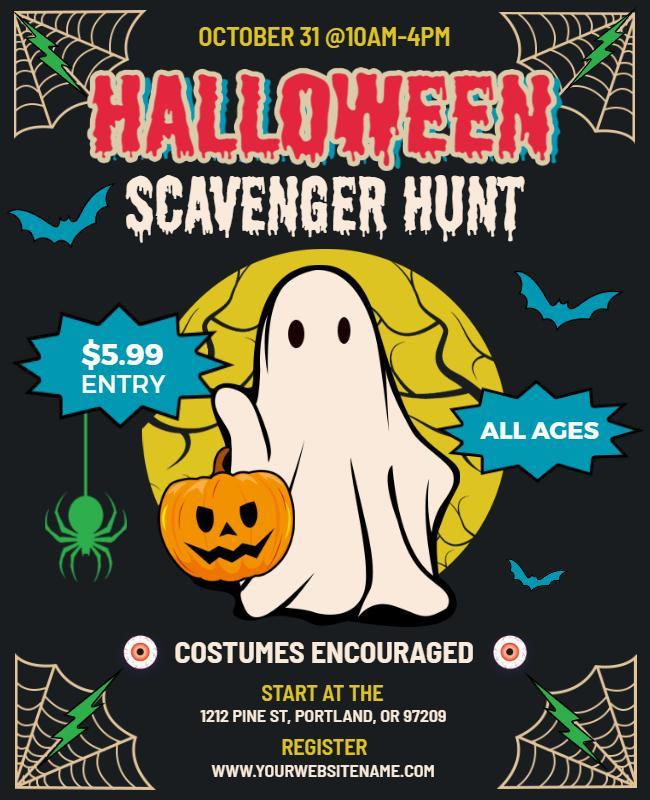 Halloween Scavenger Hunt Event Flyer Template