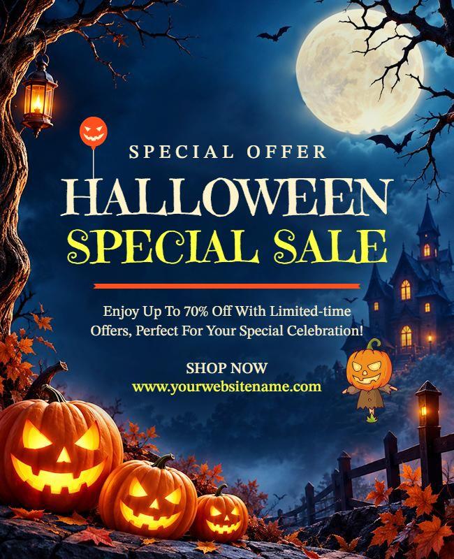 Halloween Special Sale Promotional Poster Template