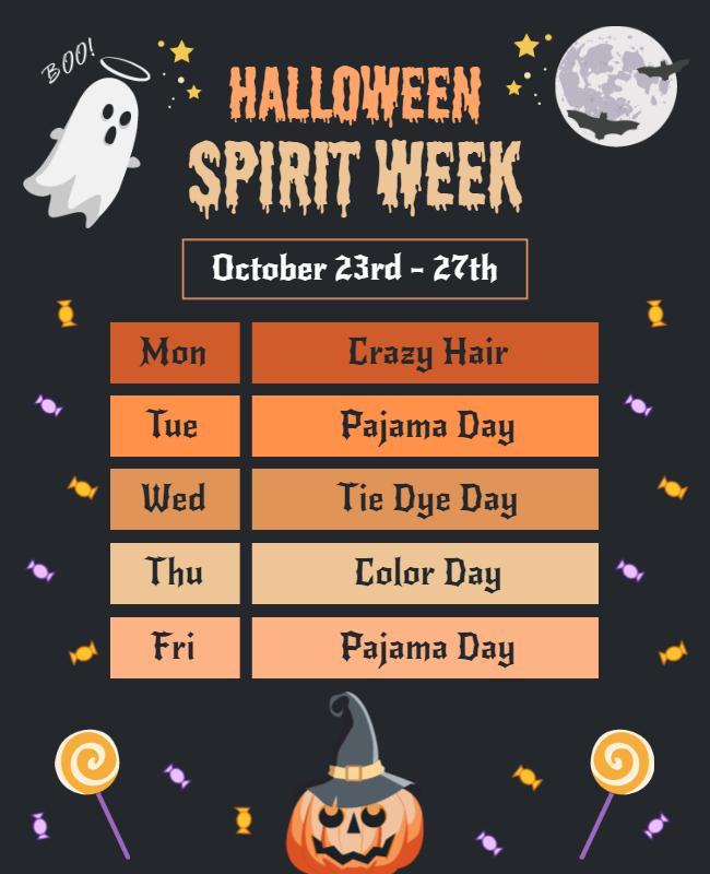 Halloween Spirit Week Event Flyer Template