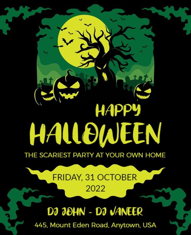 Halloween Spooky House Party Flyer Template