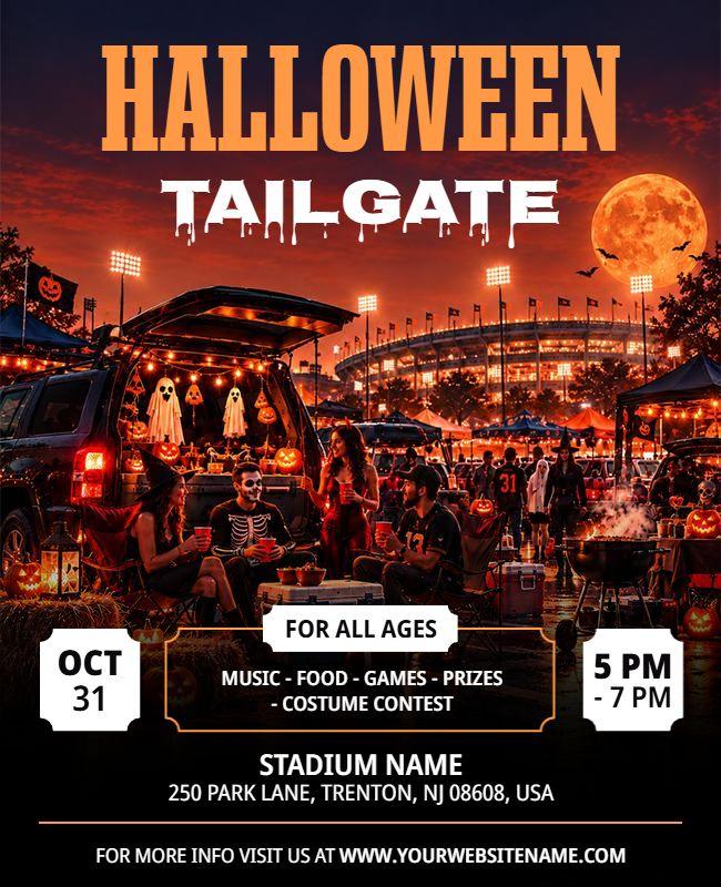 Halloween Stadium Tailgate Event Flyer Template