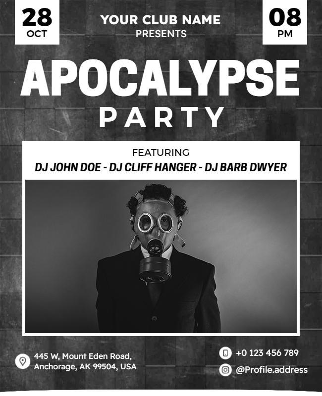 Halloween Themed Apocalypse Party Flyer Template