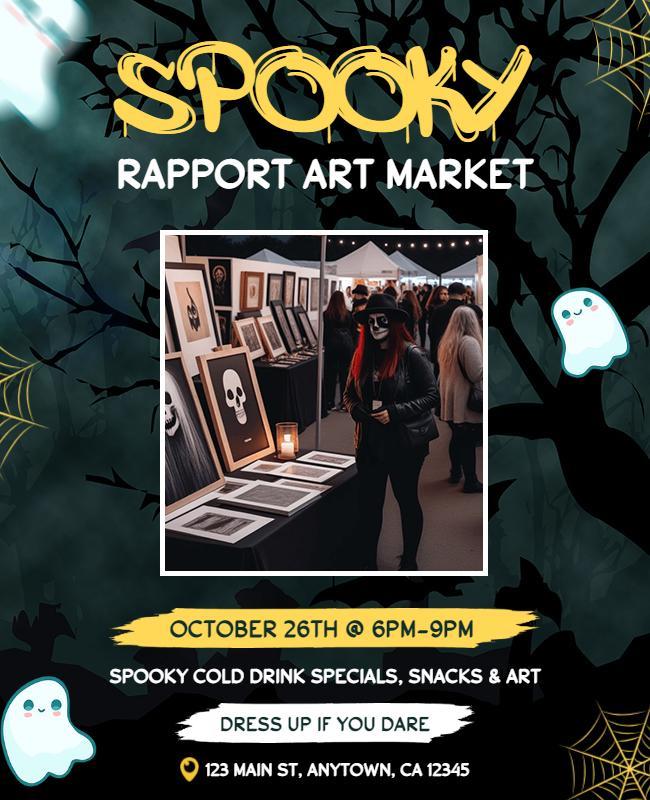 Halloween Themed Art Market Flyer Template