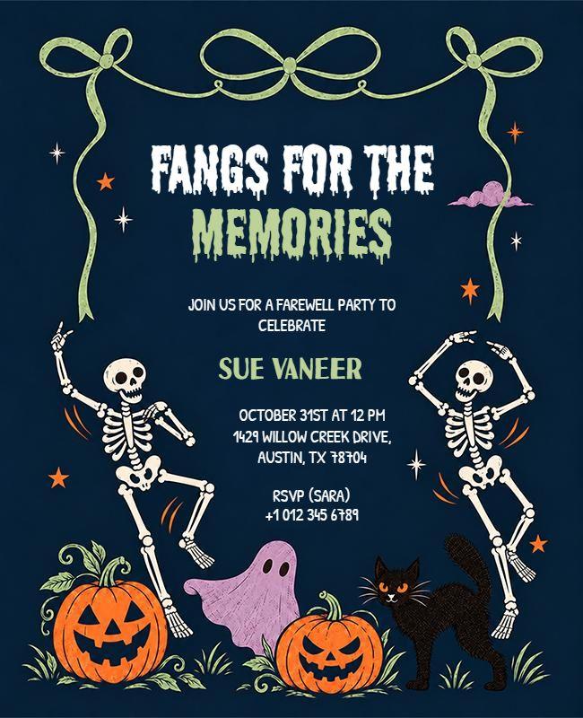 Halloween Themed Farewell Party Flyer Template
