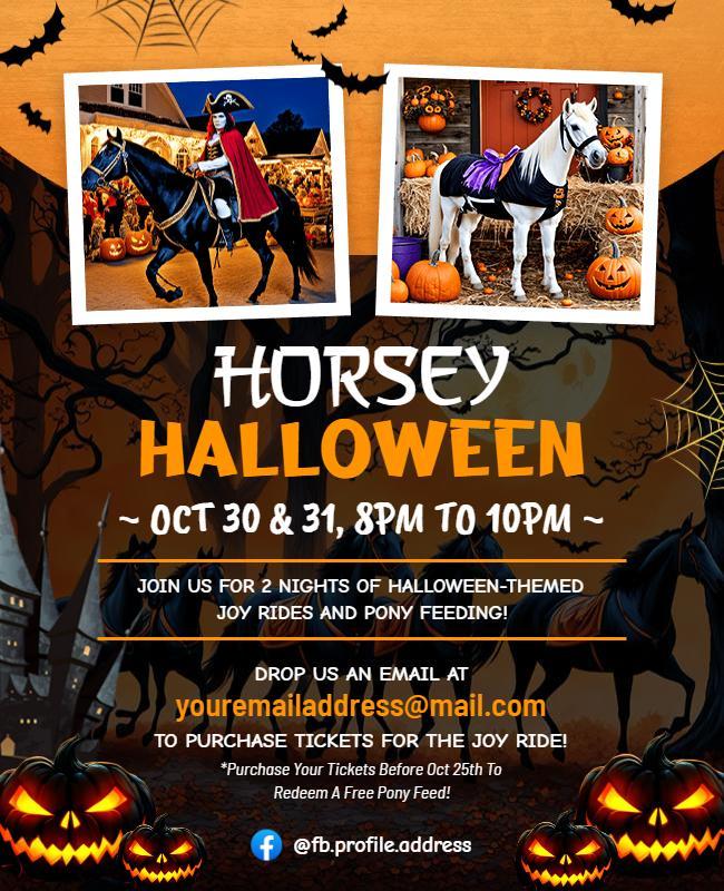 Halloween Themed Horse Riding Event Flyer Template