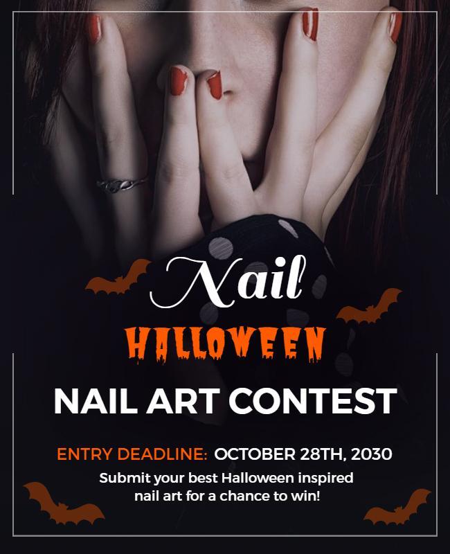 Halloween Themed Nail Art Contest Flyer Template