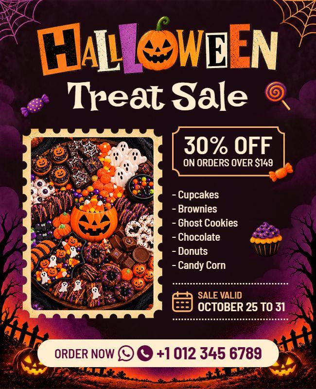 Halloween Treat Sale Discount Flyer Template