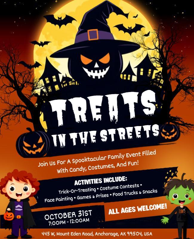 Halloween Treats in the Streets Event Flyer Template