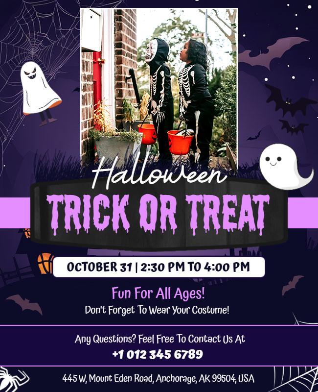 Halloween Trick or Treat Event Flyer Template