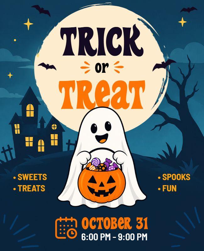 Halloween Trick or Treat Event Poster Template