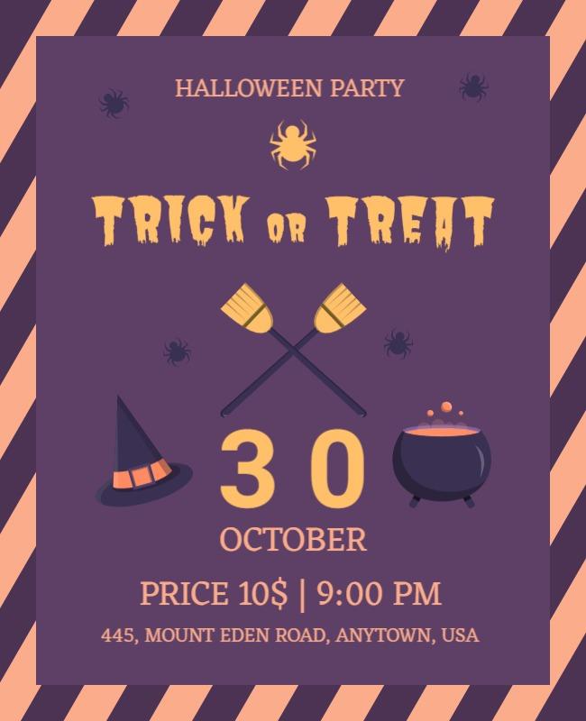 Halloween Trick or Treat Party Flyer Template