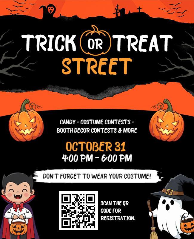 Halloween Trick or Treat Street Event Flyer Template