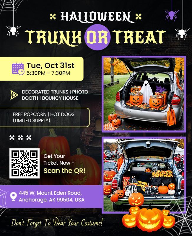 Spooky Halloween Trunk or Treat Community Event Flyer Template