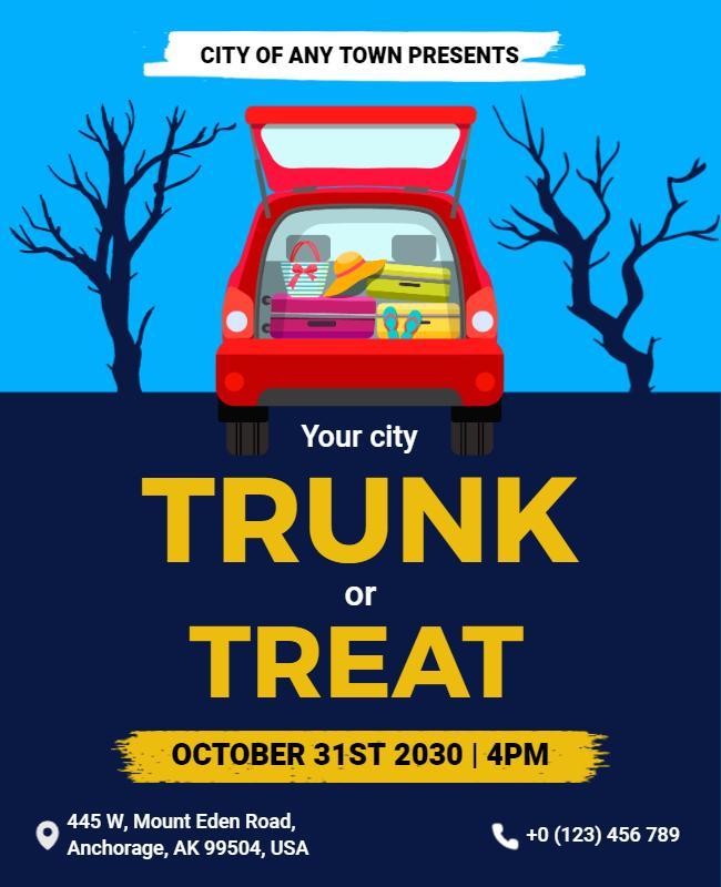 Fun Festive Halloween Trunk or Treat Event Flyer Template