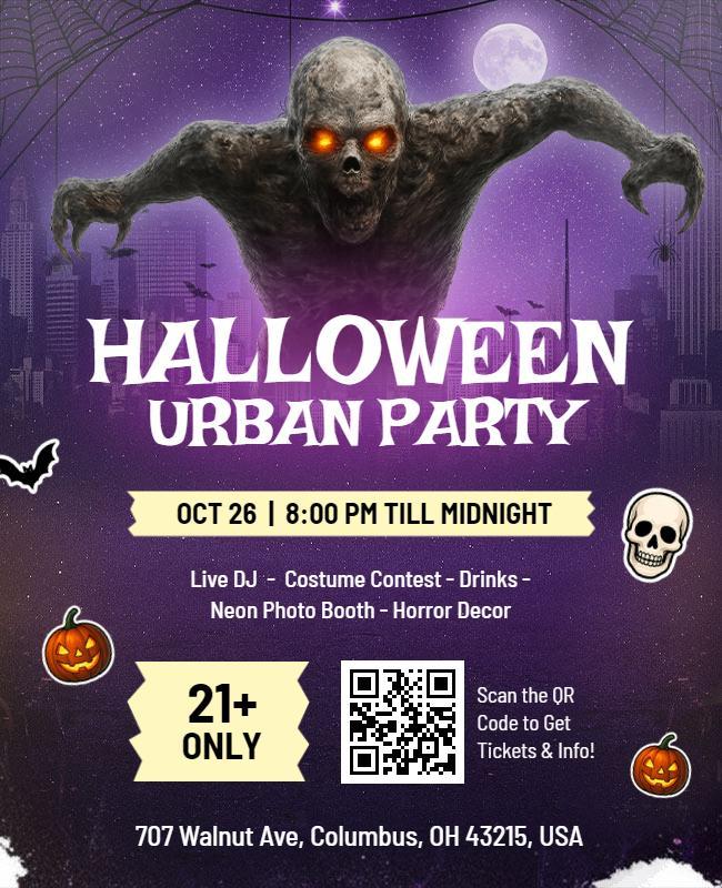 Halloween Urban Party Event Flyer Template