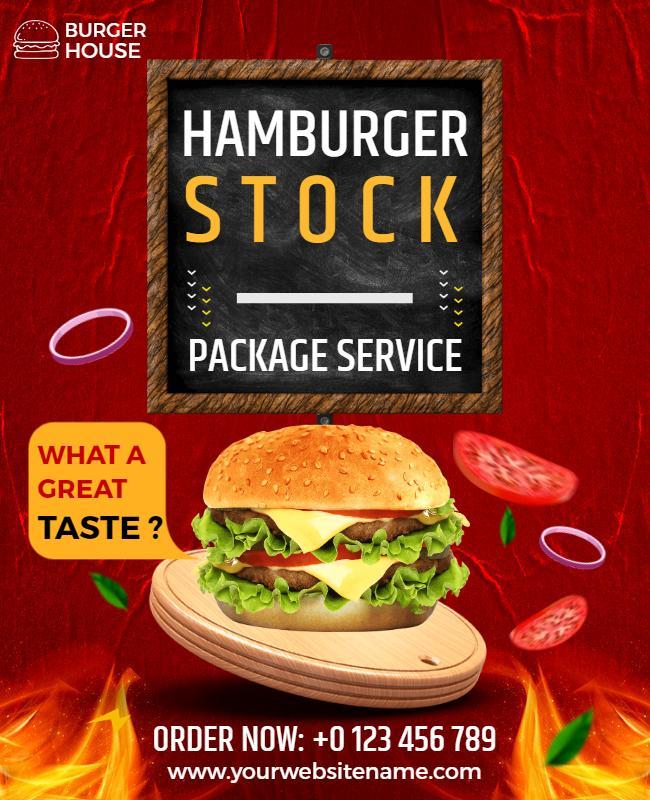 Hamburger Stock Package Service Flyer Template