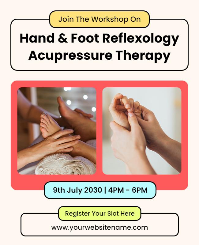 Hand and Foot Reflexology Workshop Flyer Template