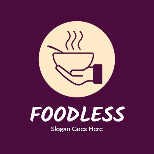 Hand Holding a Bowl for Innovative Foodless Dining Logo Template