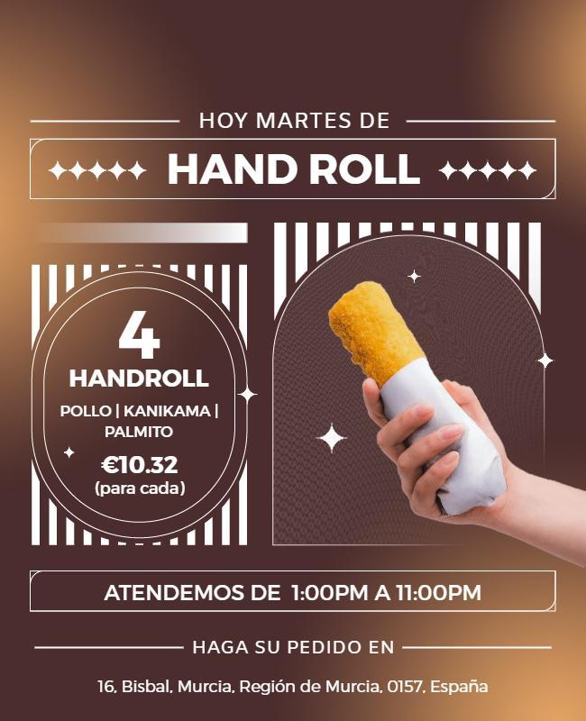 Hand Roll Food Special Promotion Flyer Template