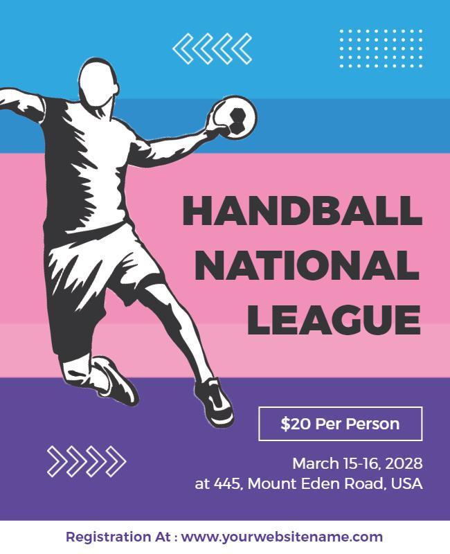 Handball National League Event Flyer Template