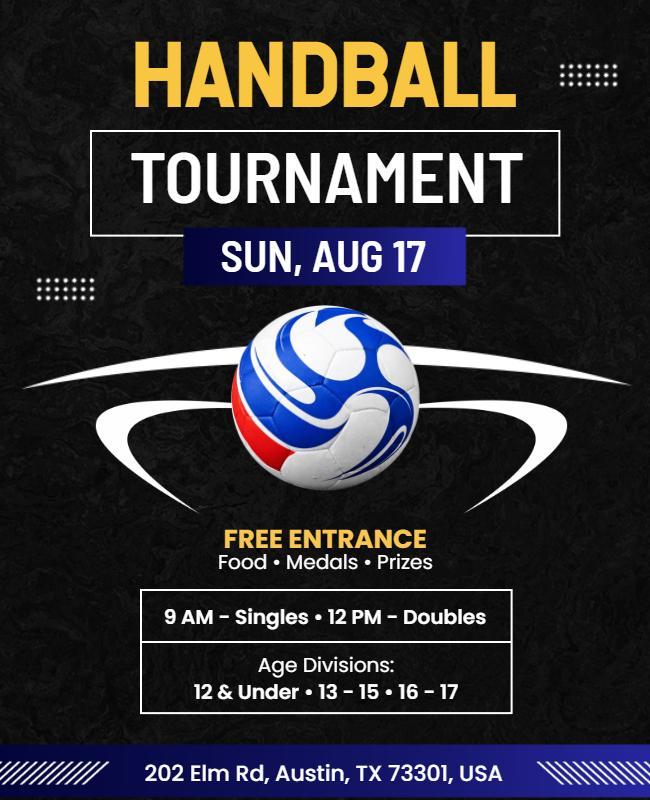Handball Tournament Event Poster Template
