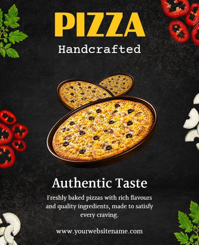 Handcrafted Authentic Pizza Advertisement Poster Template