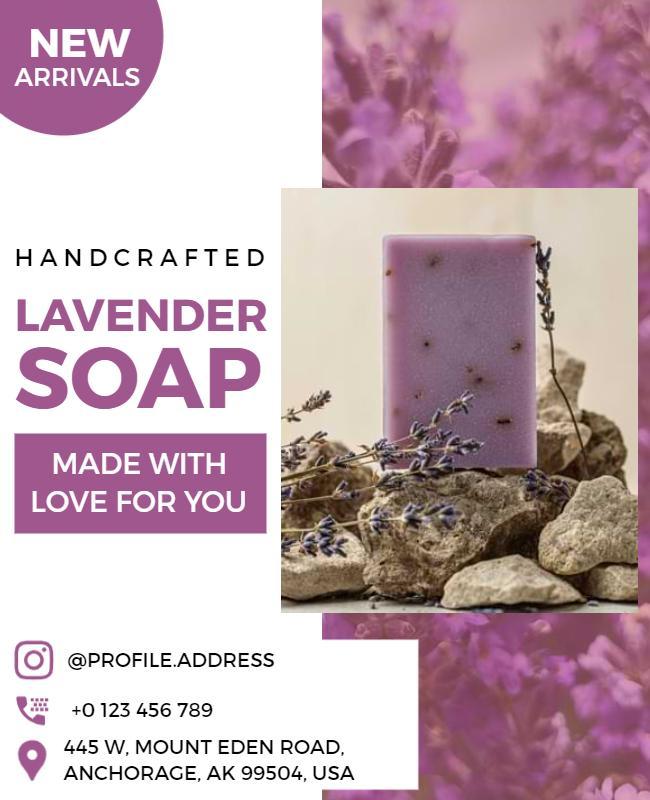 Handcrafted Lavender Soap Promotional Flyer Template