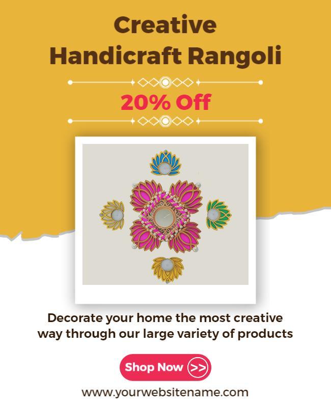 Handcrafted Rangoli Sale Promotion Flyer Template