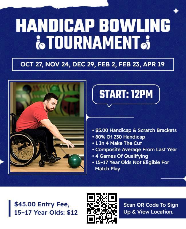 Handicap Bowling Tournament Competition Flyer Template