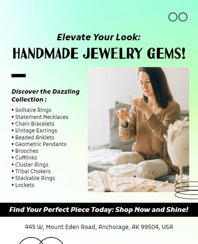 Handmade Jewelry Promotional Flyer Template