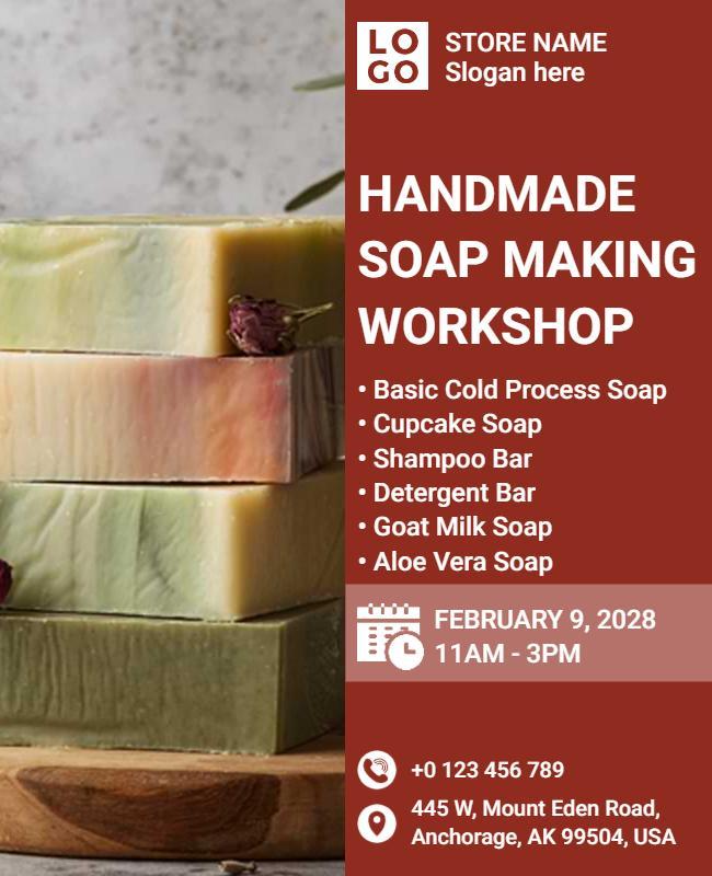 Handmade Soap Making Workshop Event Flyer Template