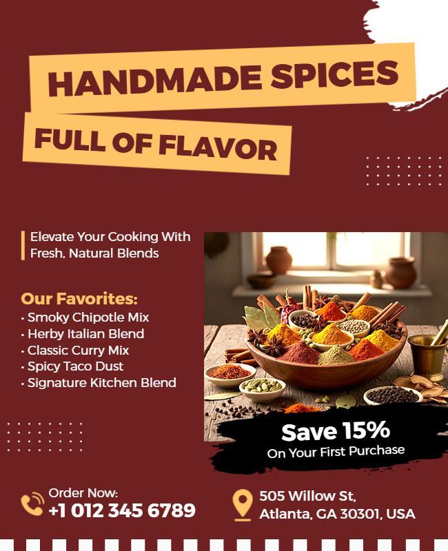Handmade Spice Blends Promotion Flyer Template Handmade Spice Blends Promotion Flyer Template