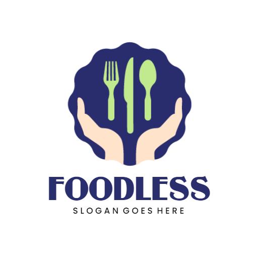 Hands Holding Cutlery Symbolizing Foodless Lifestyle Logo Template