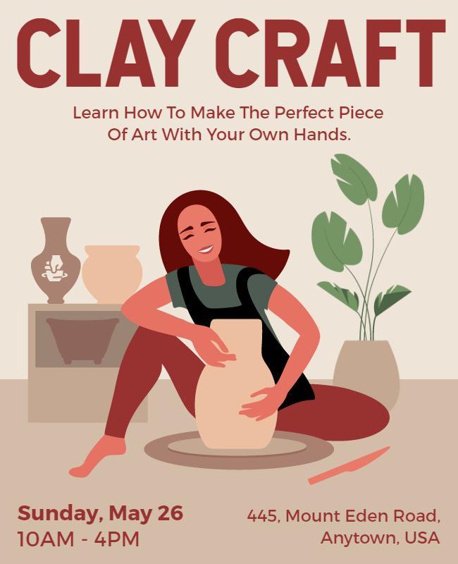 Hands on Clay Craft Workshop Flyer Template