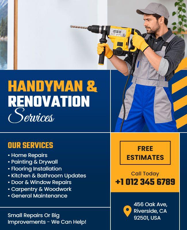 Handyman and Renovation Services Flyer Template
