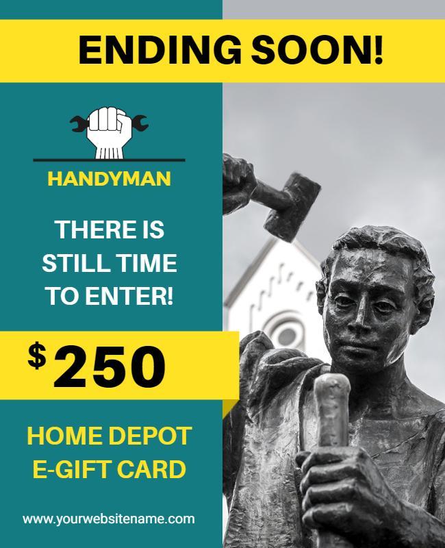 Handyman Gift Card Giveaway Flyer Template