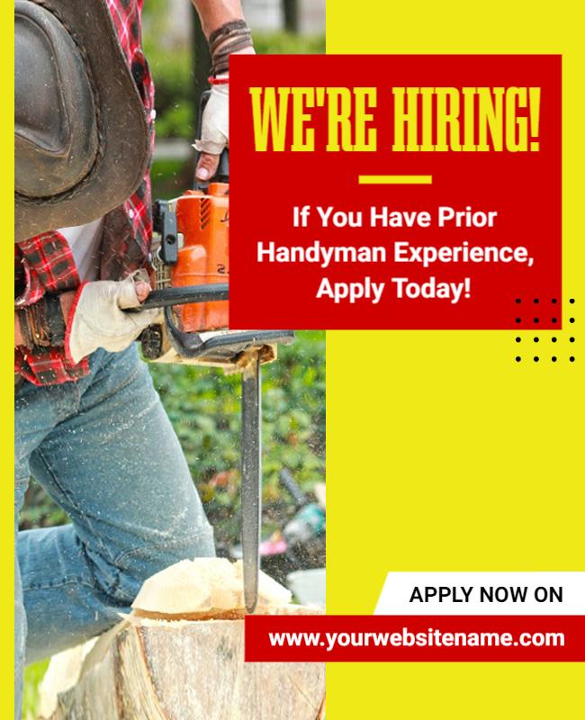 Handyman Job Hiring Advertisement Flyer Template