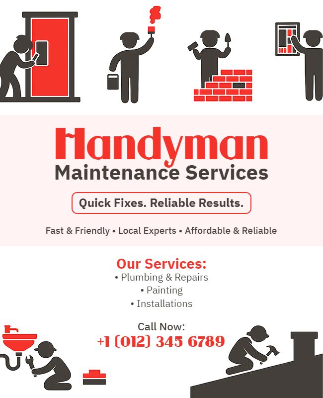 Handyman Maintenance Services Flyer Template