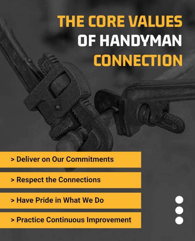 Handyman Service Core Values Flyer Template