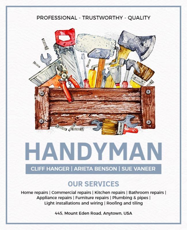 Handyman Services and Repairs Flyer Template