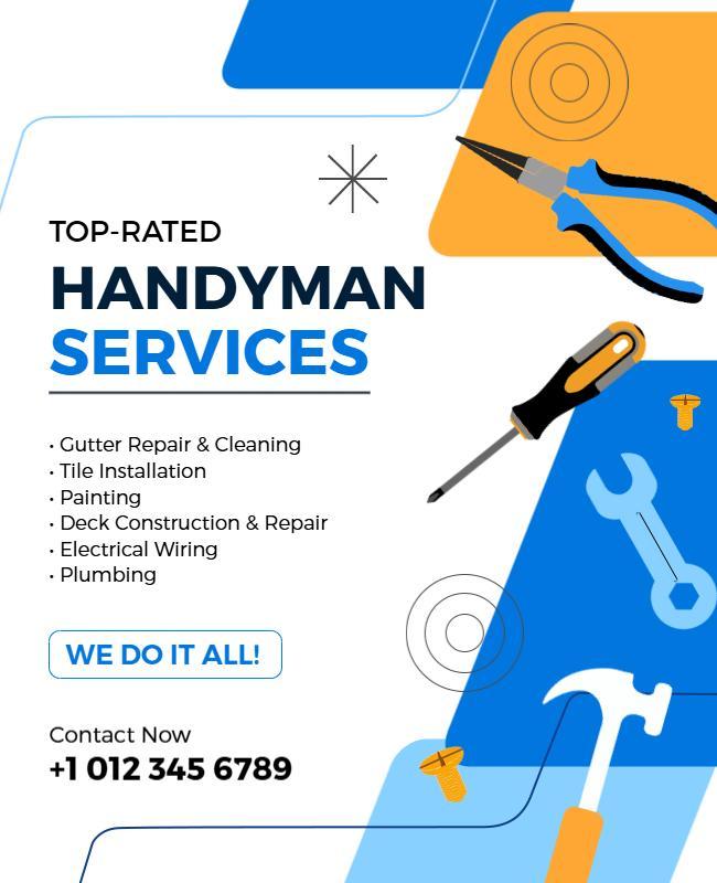 Handyman Services Home Repair Flyer Template