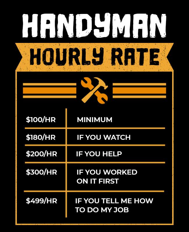 Handyman Services Pricing Flyer Template