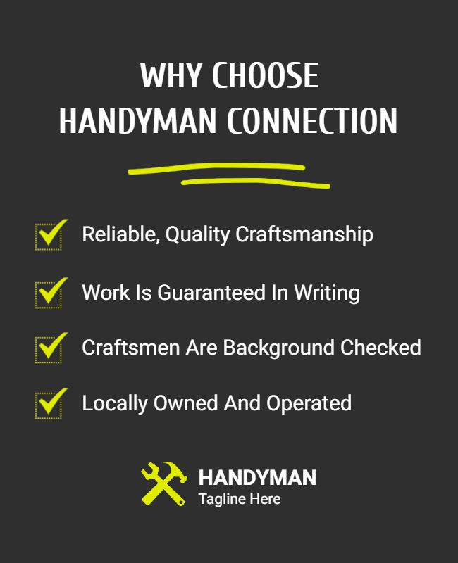 Handyman Services Quality Assurance Flyer Template