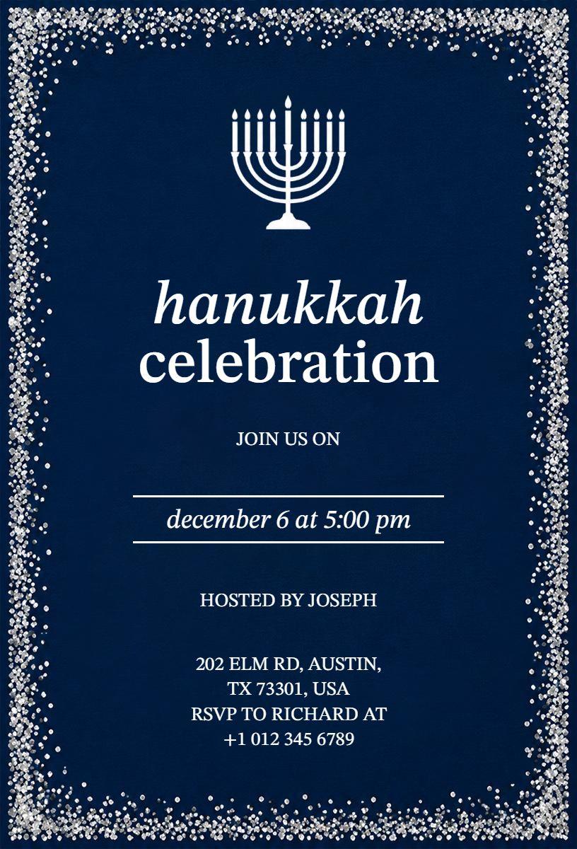 Hanukkah Celebration Ceremony Invitation Template