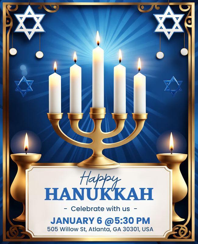 Hanukkah Celebration Event Flyer Template